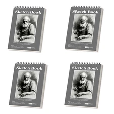 Sketch Book 9"x12" Spiral Bound Drawing Pad, 1 Pack of 100 Sheets Pad LOT of 4