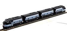 Z scale Rokuhan ST012-2 Powered NYC EMD F7A/B/B/A SET w/opt Mkln cplrs (8)