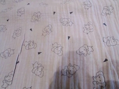 Bambino Double Musselin/ Windelstoff in rosa mit Elefanten 50 x130cm Neu