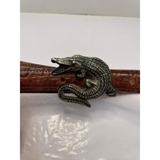 Vintage Navasota Genuine Leather Alligator Belt Brown XL