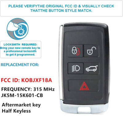Replacement for Land Rover 2018-2025 315MHz Half Keyless Smart Key FOB KOBJXF18A
