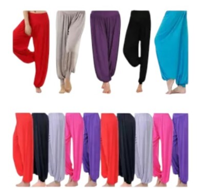 Damen Haremshose Ali Baba lang lackiert Baggy Harem Legging Pluse Size