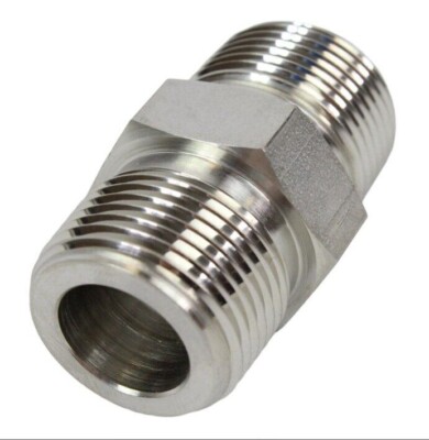1/4 x 1/4 MNPT 316ss Hex Nipple Fitting SSP TruFit ISST4HN