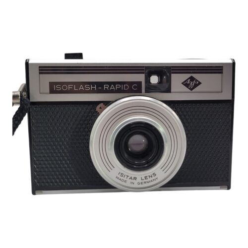 AGFA Isoflash-Rapid C Film Cassette Camera Isitar Lens w/Manual & Original Box  - Afbeelding 1 van 10