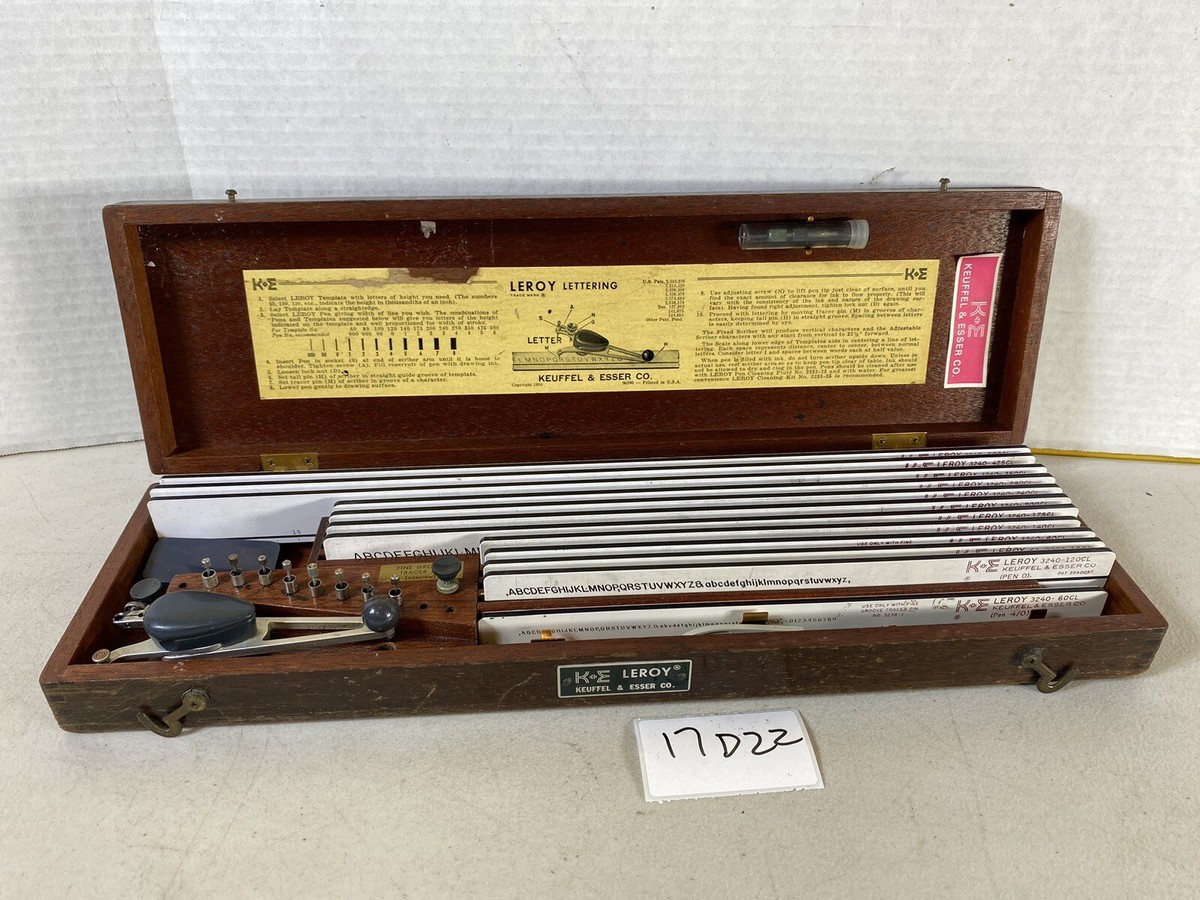 K+E Leroy Keuffel & Esser Co. Lettering Tools Kit 17D22 | eBay