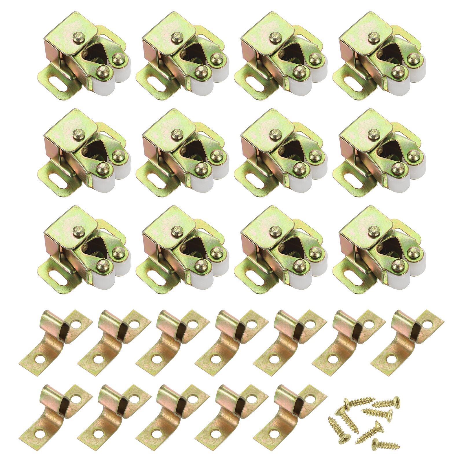 12Pcs Multicolor Double Roller Cabinet Latches for Closet Doors