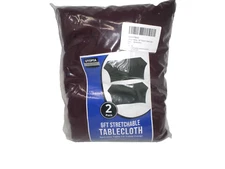 Utopia Kitchen Stretchable Tablecloth Burgundy 2 Pack Spandex Tight Fit 6ft.
