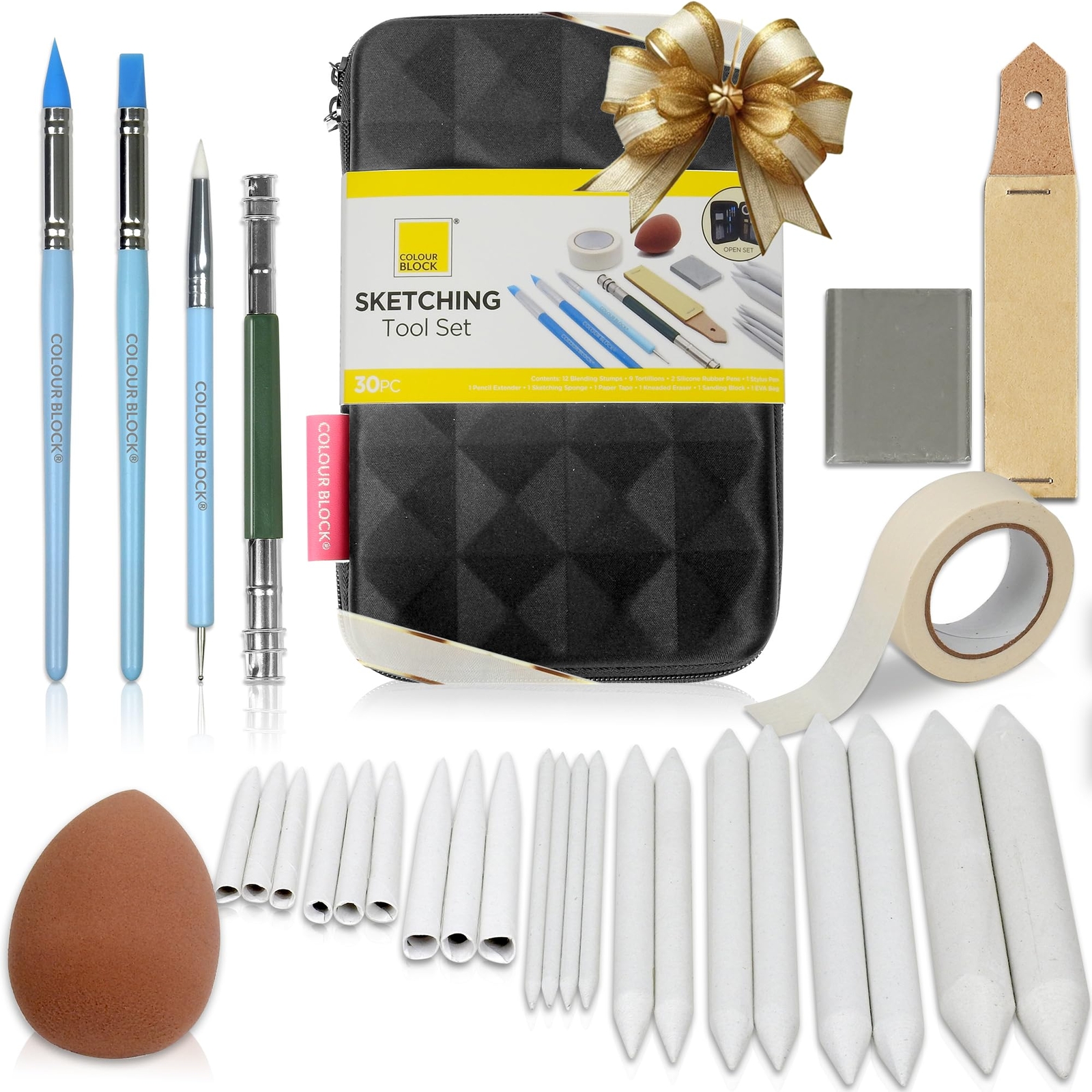 30pcs Sketching Tool Set with Soft Pastels Drawing Art Blenders, Blending Stu...