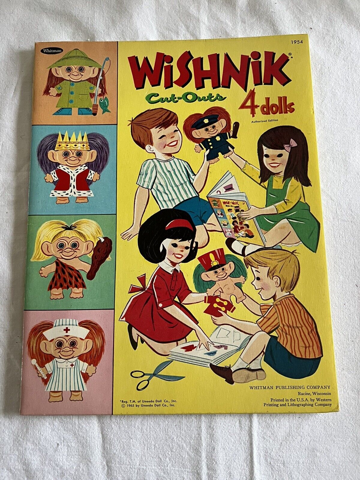 Vintage WISHNIK Cut Outs Trolls Paper Dolls 1965