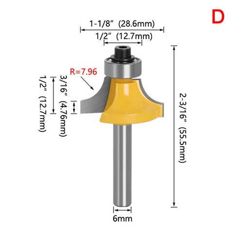 6mm / 1/4 Shank Corner Round Over Router Bit With Bearing Milling Cut^lkQCGA - Picture 6 of 19