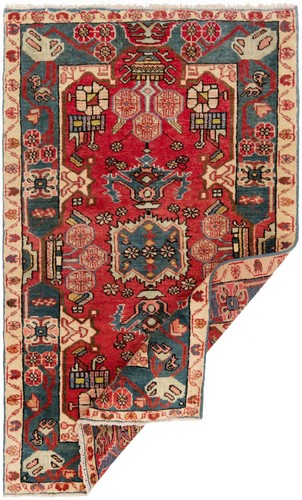 Tapis Persan Nomade Nahavand 138x85 Cm, Orient, Rouge - Picture 2 of 9