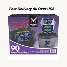 Member's Mark 33-Gallon Power Flex Drawstring Trash Bags 90 ct. 