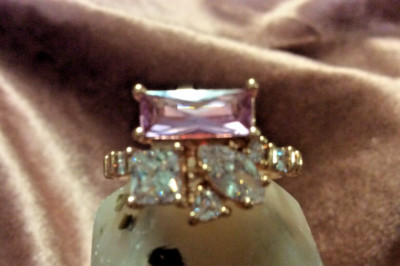 Bomb Party Louder Than Words Lab Pink Kunzite Rose Gold Plated Ring SZ 5