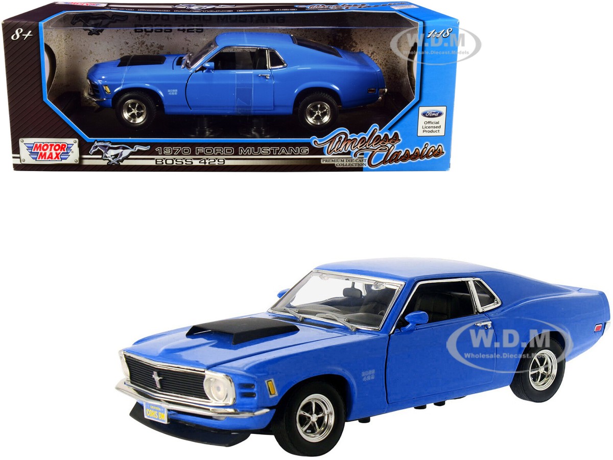 1970 MUSTANG BOSS 429 DARK BLUE 1/18 DIECAST MODEL CAR BY MOTORMAX