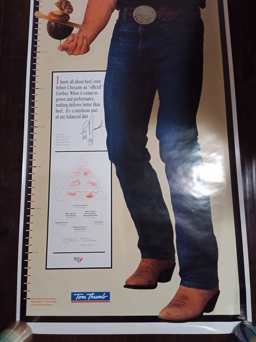 Vintage Jay Novachek Dallas Cowboys Tom Thumb Ad Life Size Poster
