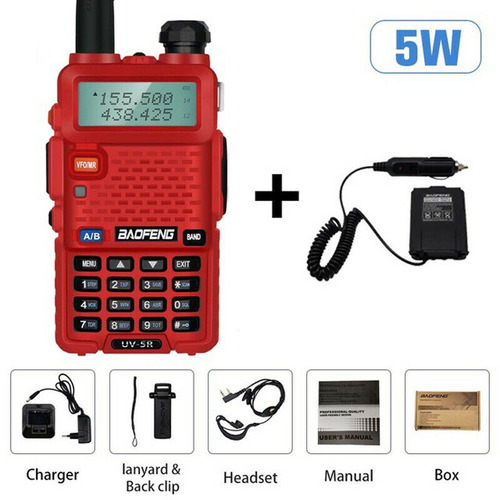 BAOFENG UV-5R V/UHF DUAL-BAND WALKIE TALKIE FM HAM LONG RANGE TWO-WAY RADIO LOT - Zdjęcie 23 z 26