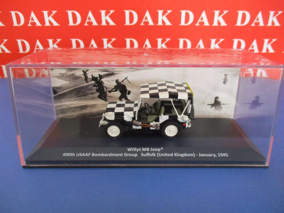 Die cast 1/43 Modellino Auto Willys MB Jeep 490th USAAF Follow Me UK 1945 - Immagine 4 di 4