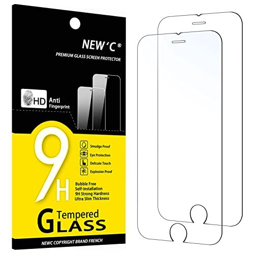 NEW'C 2 Pezzi, Vetro Temperato per iPhone SE 2022, iPhone 8/7 (4.7), (g9q)