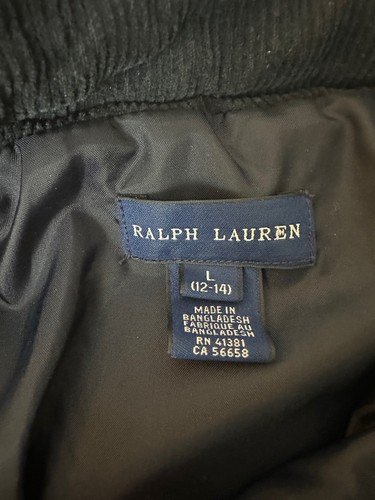 POLO RALPH LAUREN navy blue diamond quilted full zip jacket Girl's L 12 - 14 - Picture 3 of 4