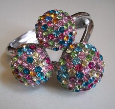 Women's Dressy Fashion Silver Finish Multicolor Rhinestone Party Wear Bracelet