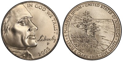 2005-P Jefferson Nickel / 5c / T3 / WJNS / Western Waters / First Satin Nickel!