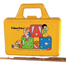 Fisher-Price 638 Plastic LunchBox 1979 ABC Yellow Divider Quaker Oats Co. Box