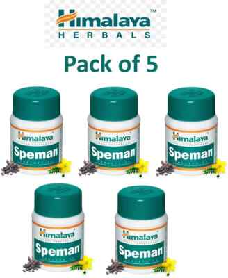 5X Best Herbal Himalaya Speman Pack of 5 X 60 = 300 Tablets Each Expiry 2027