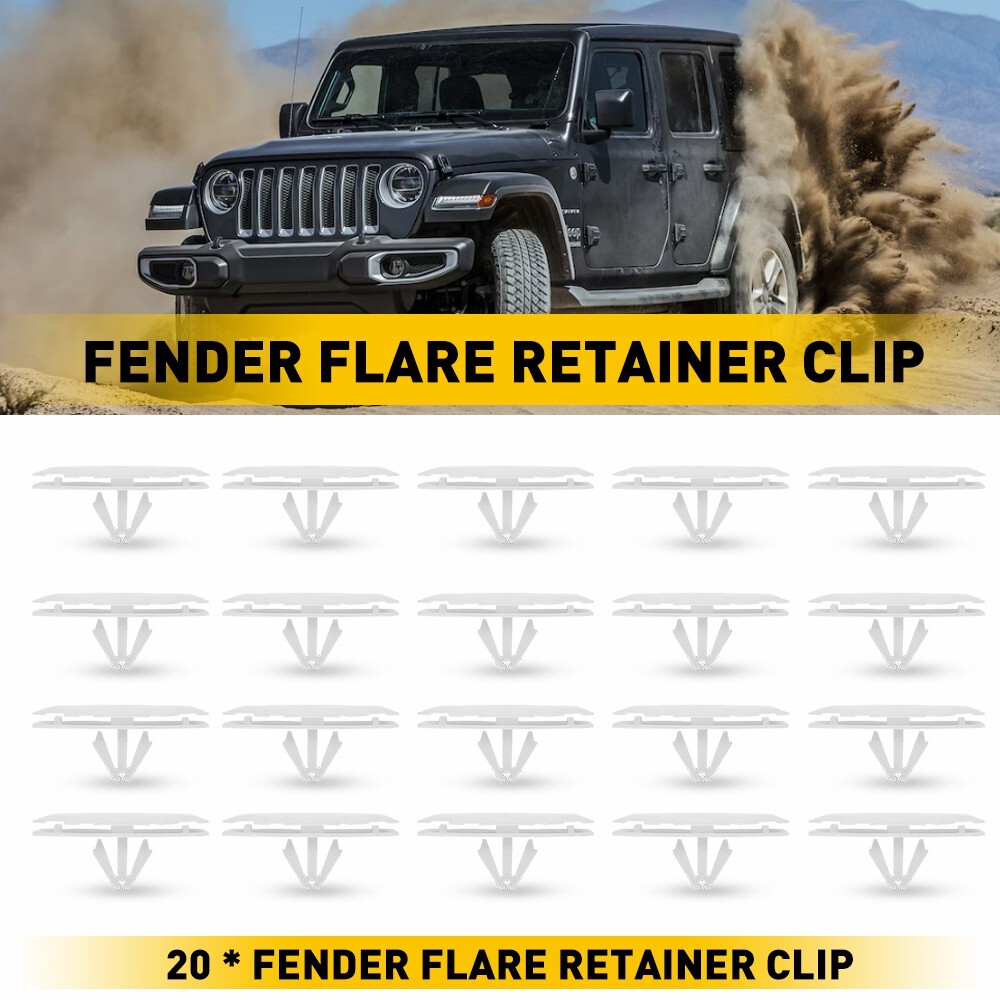 100pc White Fender Flare Retainer Clips for Jeep Wrangler JL 18-20 Gladiator 20