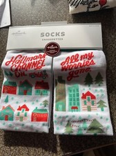 HALLMARK CHANNEL ON ALL MY WORRIES GONE Christmas Socks One Size Crew Gift Cute