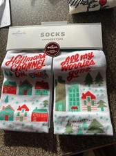 HALLMARK CHANNEL ON ALL MY WORRIES GONE Christmas Socks One Size Crew Gift Cute