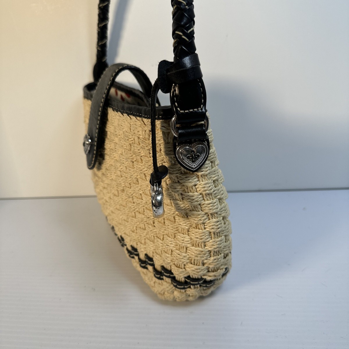Sac Bandoulière Croisé Brighton En Paille Crochetée Et Cuir - Style Boho - Occasion