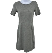 J Crew Dress Womens Size 00 Grey Short Sleeve Casual Sheath