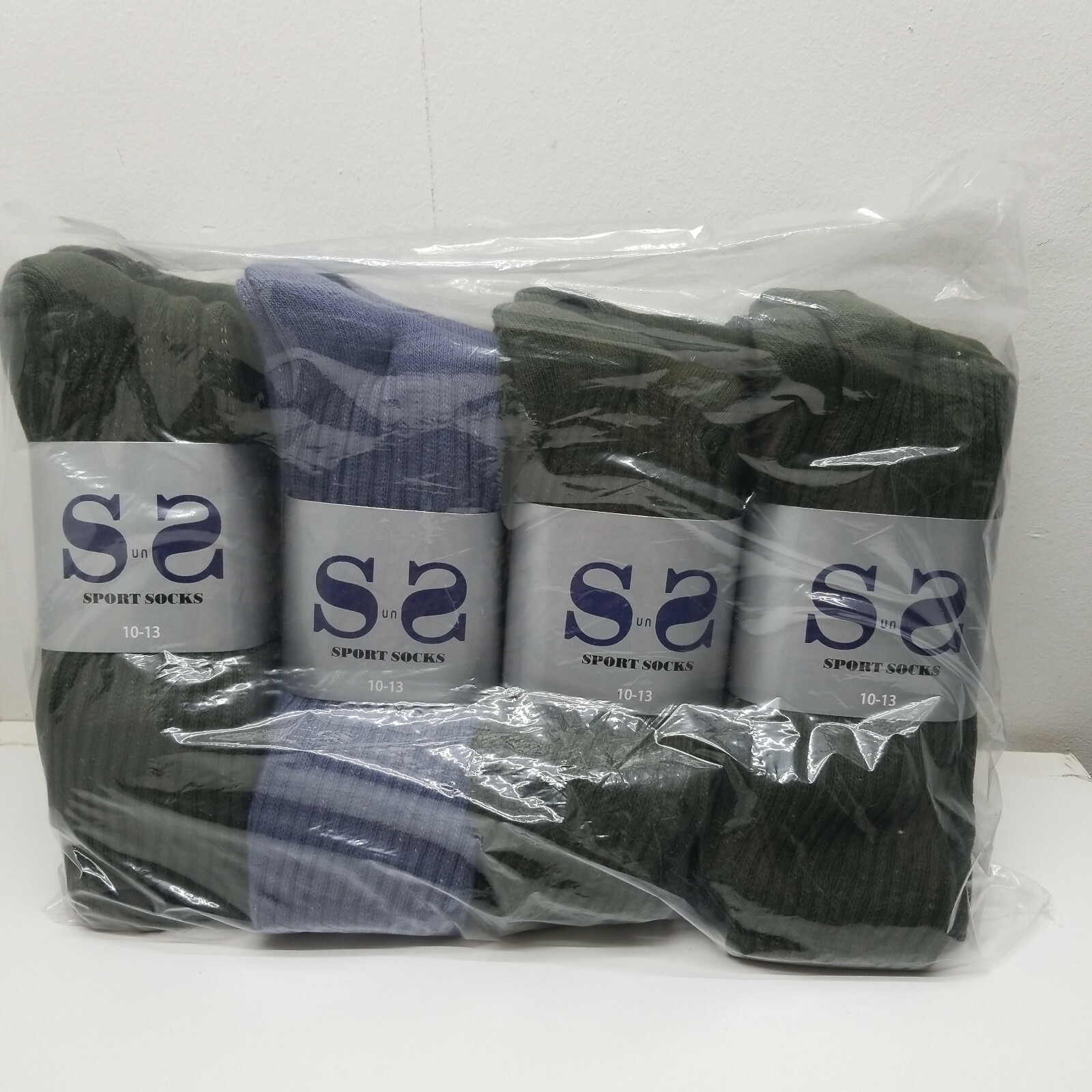 Lot Of 12 Mens Socks Sports Casual 10-13 Blue Pink Dark Green mid calf