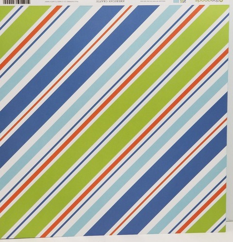 Vtg Scrapbook Cardstock Paper 12x12 Assorted Bold Colors Stripes - Picture 3 of 13