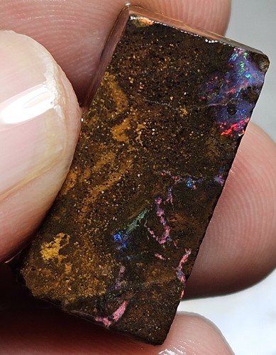 Boulder Opal Rub Parcel From Winton Red Pink Blue Green Lapidary 108 Carat Rough - Picture 5 of 22