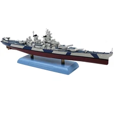 Retro 1:1000 WWII US BB-61 Lowa Battleship Model Alloy Warship Model with Stand