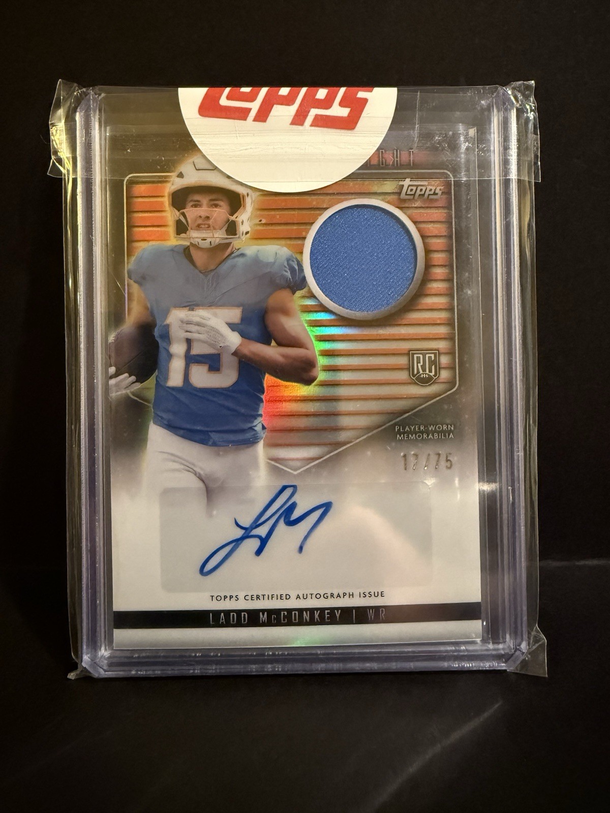 Ladd McConkey Topps Midnight Rookie Jersey Autographs #RJALMC Midnight