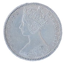 1849  Victoria Florin (Two- Shilling), Godless Type (without D.G) WW behind bust