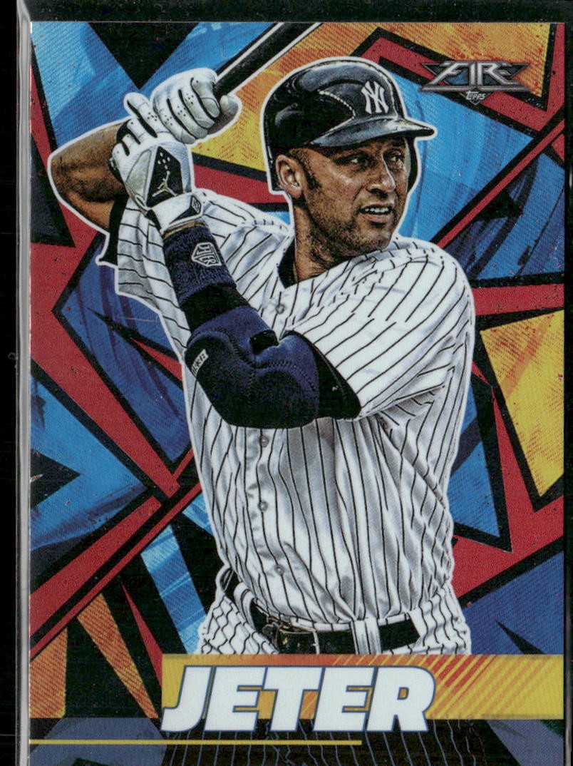 Derek Jeter 2021 Topps Fire #194 Flame Red Foil New York Yankees