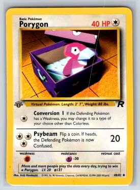 Porygon 1st Edition Uncommon Team Rocket 48/82 NM