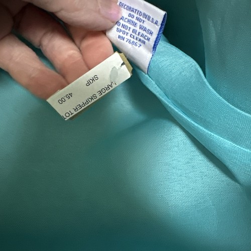 Bolso de Mano De Colección The Ritz Carlton Spa Isla Amelia Rayas Azul Grande Patrón - Imagen 10 de 10