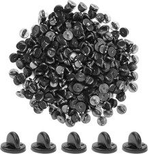 400Pcs PVC Rubber Pin Backs Butterfly Clutch Pins Backing Black1