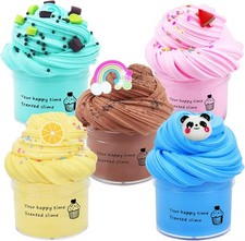 5 Pack Butter Slime Kit for Kids Soft Non-Sticky Stress Relief Party Favors