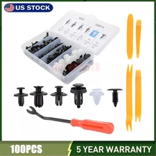 100Pcs 6 size Car Plastic Rivet Fastener Fender Bumper Clips Retainer Case +Tool