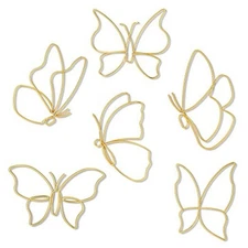  6 Pieces Metal Butterfly Wall Decor Metal Wall Art Heart Hanging Classic Gold