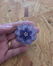 Flower - Purple - Embroidered Iron On Patch - Crafts