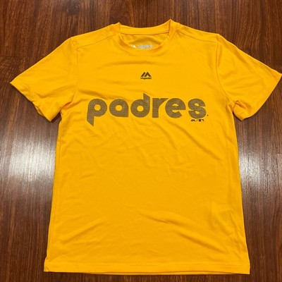 Majestic Evolution Youth San Diego Padres Yellow Jersey Shirt Medium M MLB Boys