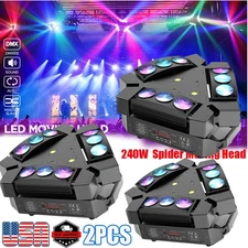2Pack 240W Beam Stage Lighting 9 LED RGB Moving Head Light DMX DJ Bar KTV Party