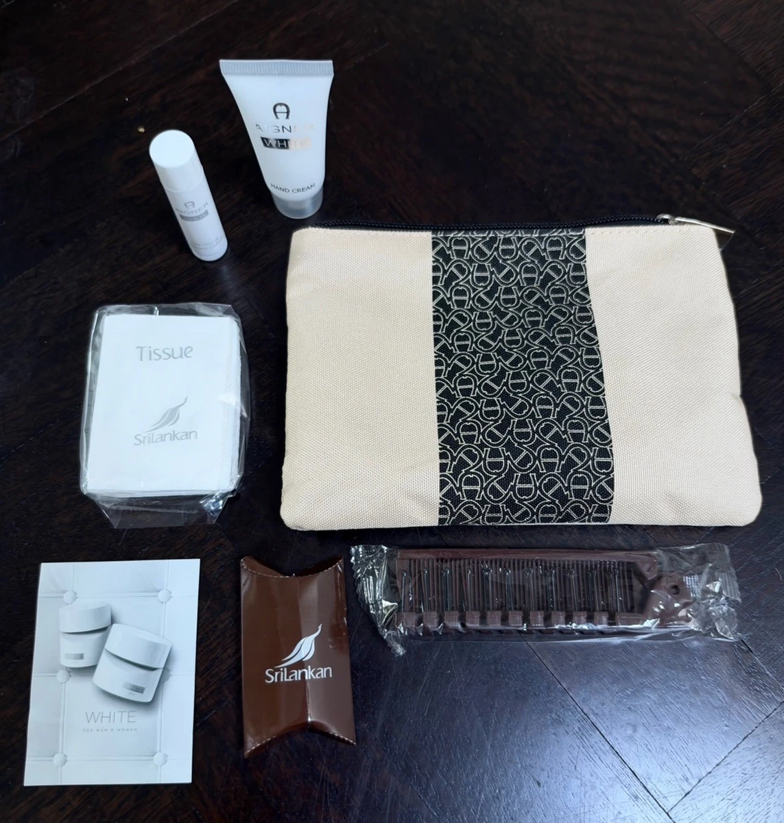 2x Sri Lankan Air Aigner business class amenity toiletries kit bag inflight