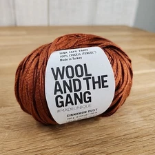 One Ball Wool and the Gang Tina Tape Yarn Lyocell Tencel Aran Cinnamon Dust